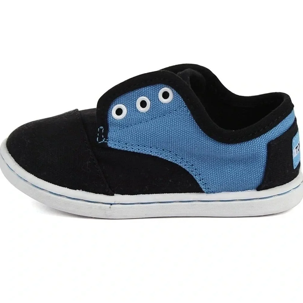 TOMS - Tiny Paseos Shoes, Size:‎ T2 US Toddler, Color: Black Blue